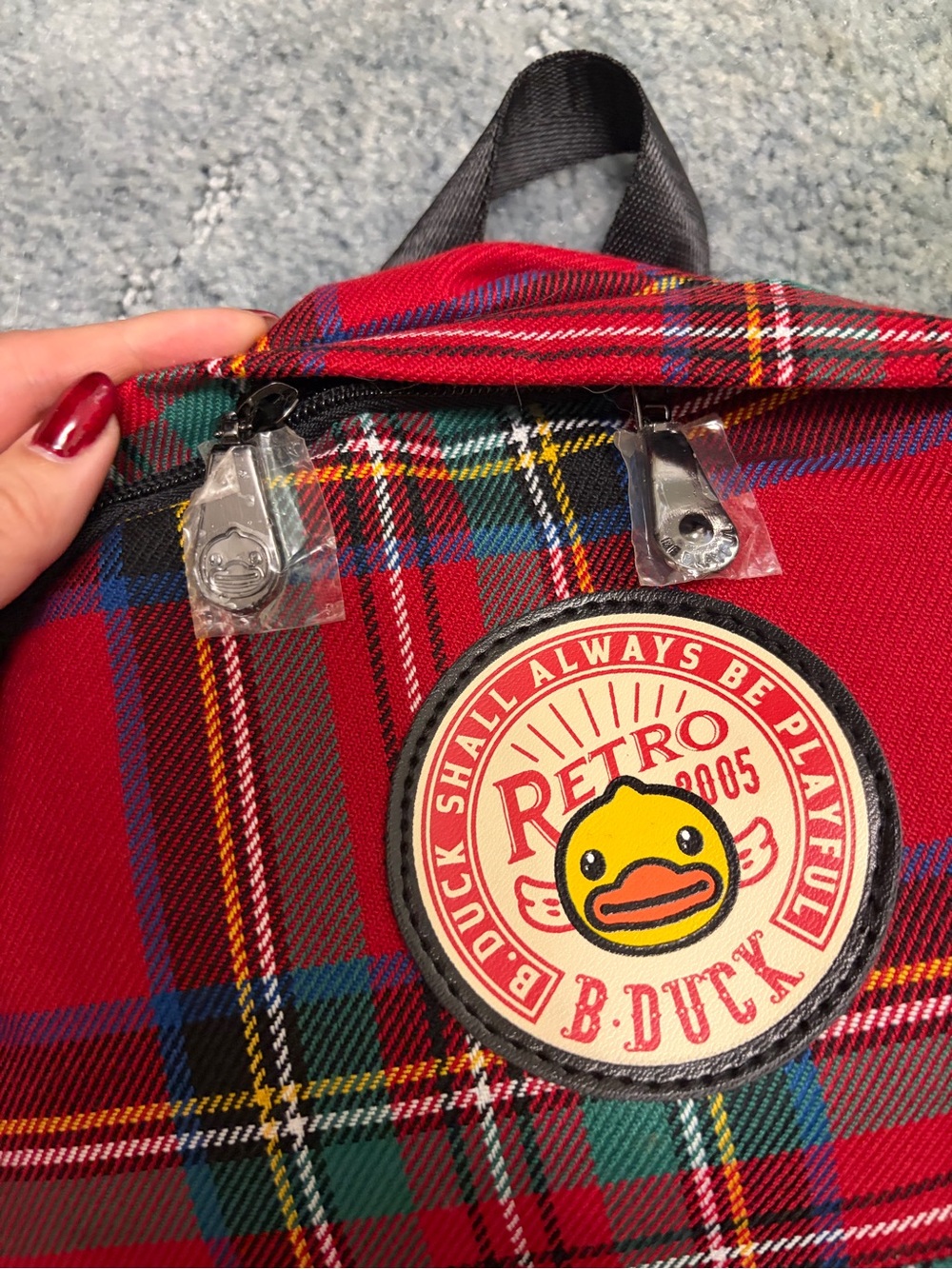 Red Plaid Backpack - Picture 5 of 6